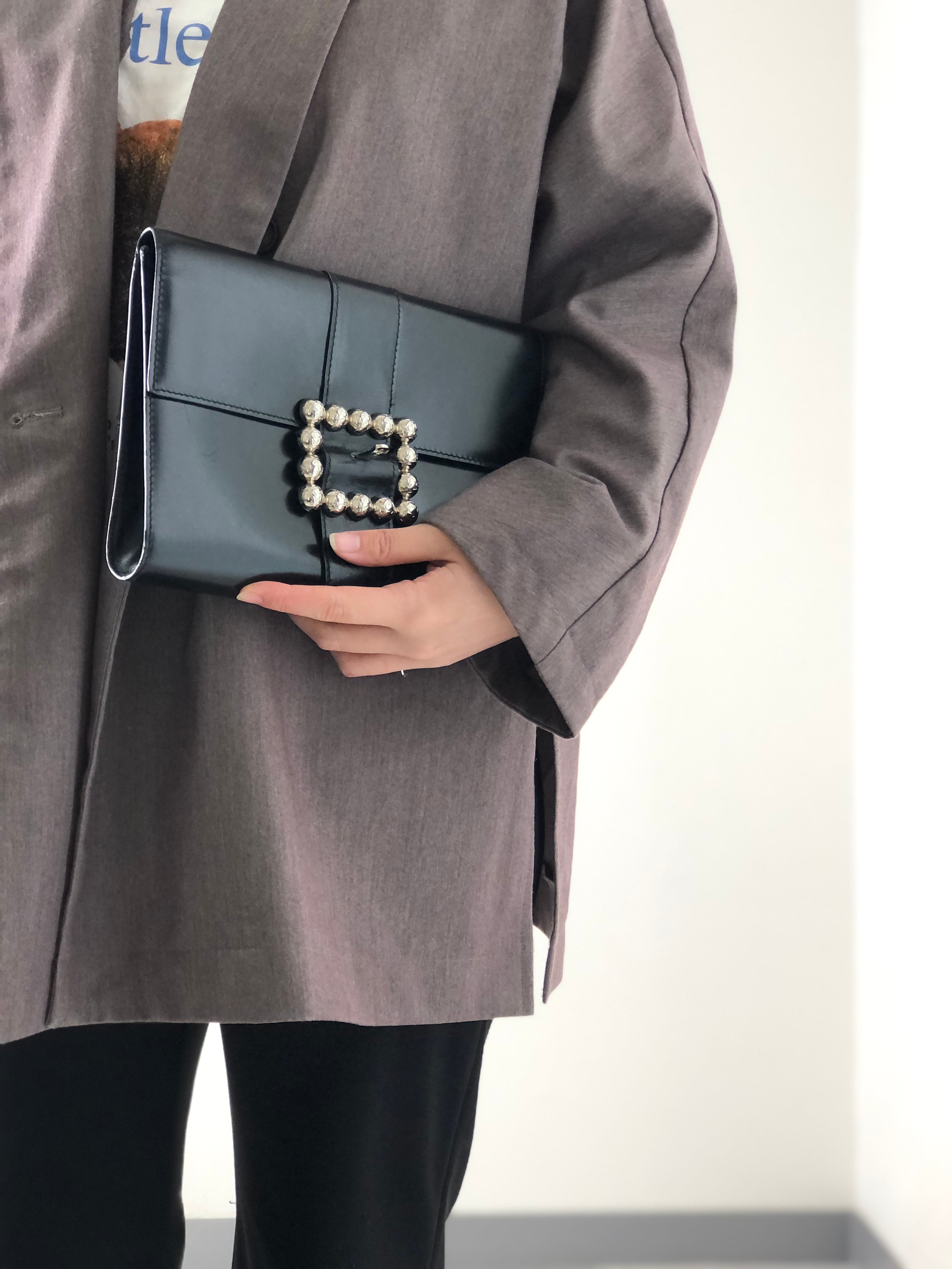 CELINE セリーヌ クラッチバッグ セカンドバッグ スターボール レザー CELINE セリーヌ スターボール クラッチバッグ ブラック レザー