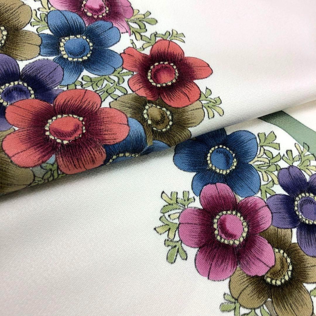 訪問着 絵師米倉斉加年 手描き モダンな花柄 薄桃色 トールサイズ K  