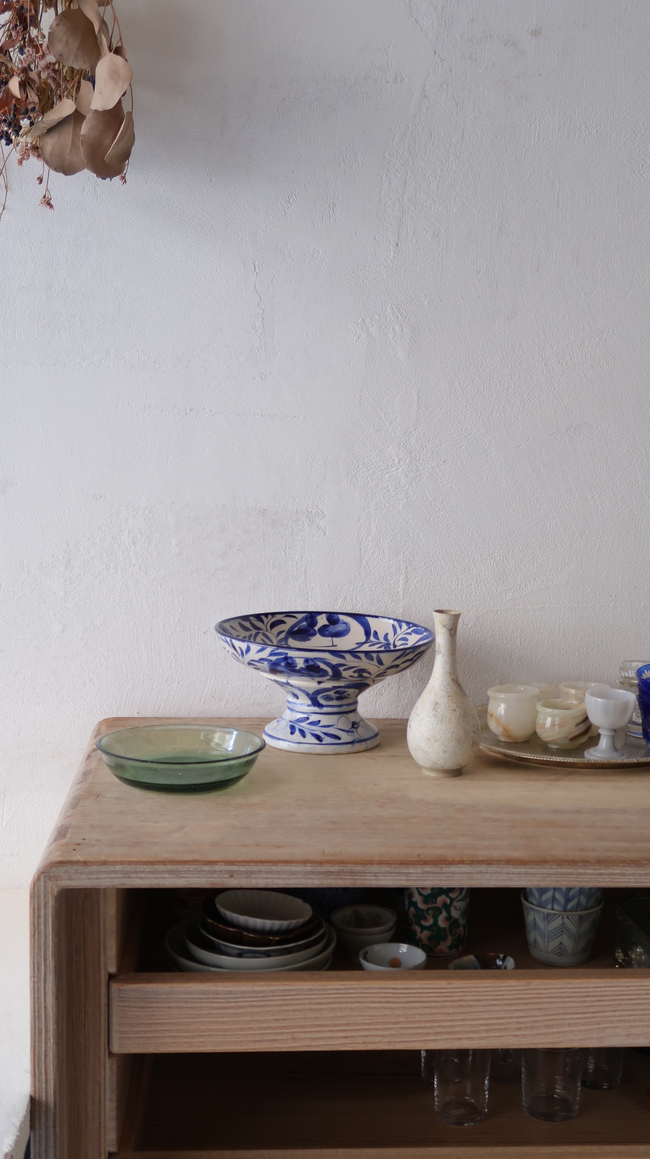 グリーンのガラス皿