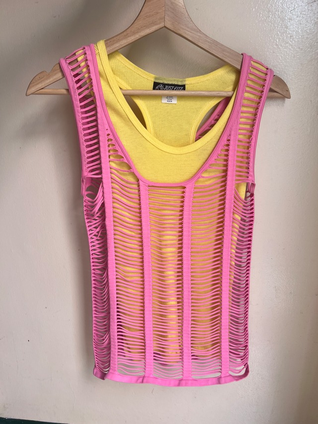 Vintage cotton pink tank top