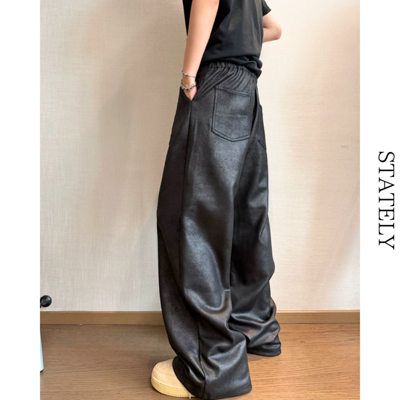 Vintage Leather ワイドパンツ/2color_B226・画像9