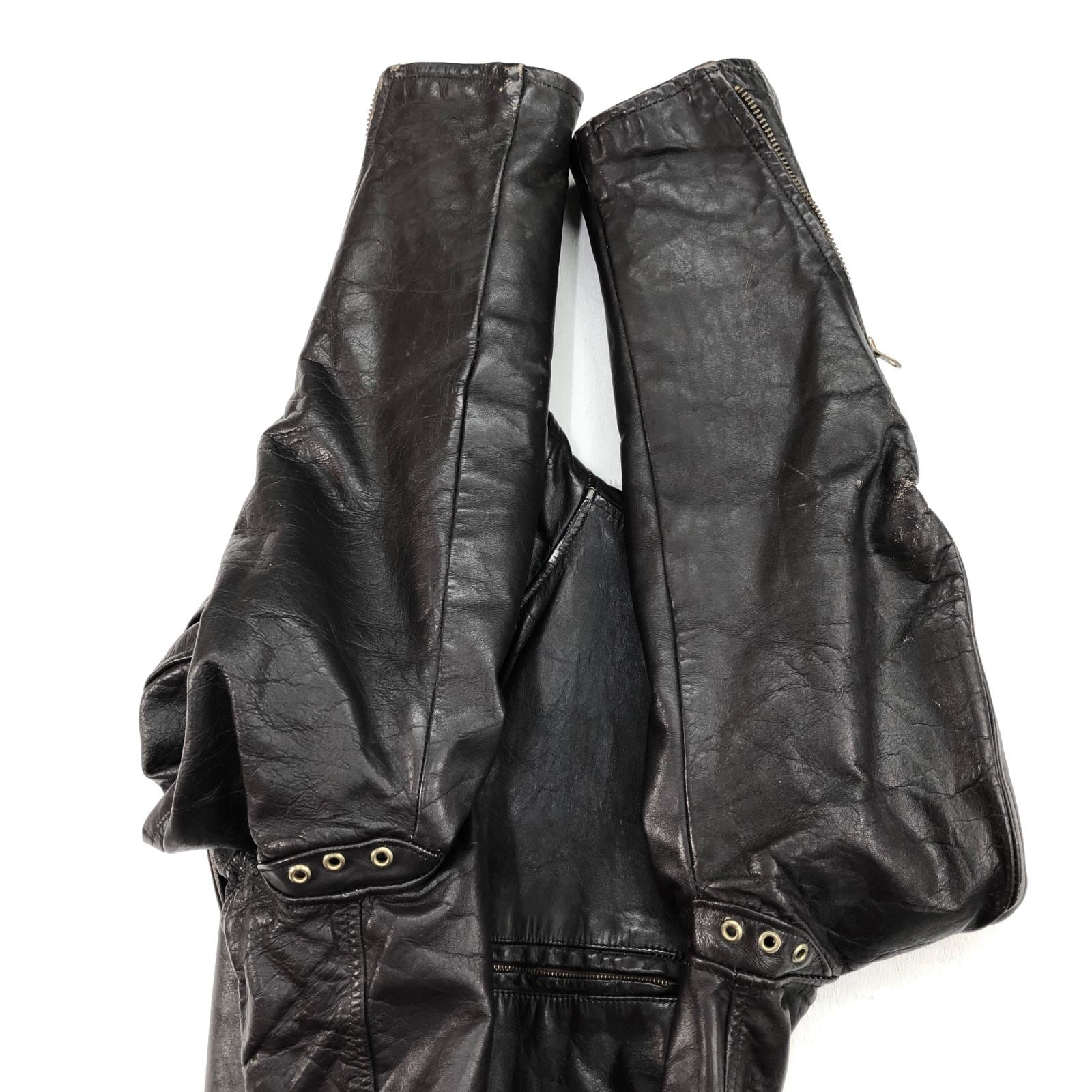 UNKNOWN 70年代あたり GENUINE LEATHER GARMENT シングルライダース