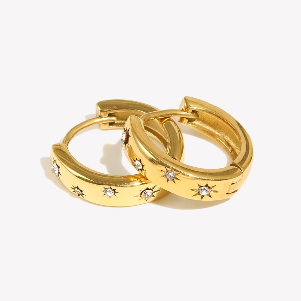 星屑の願いフープピアス♥B009