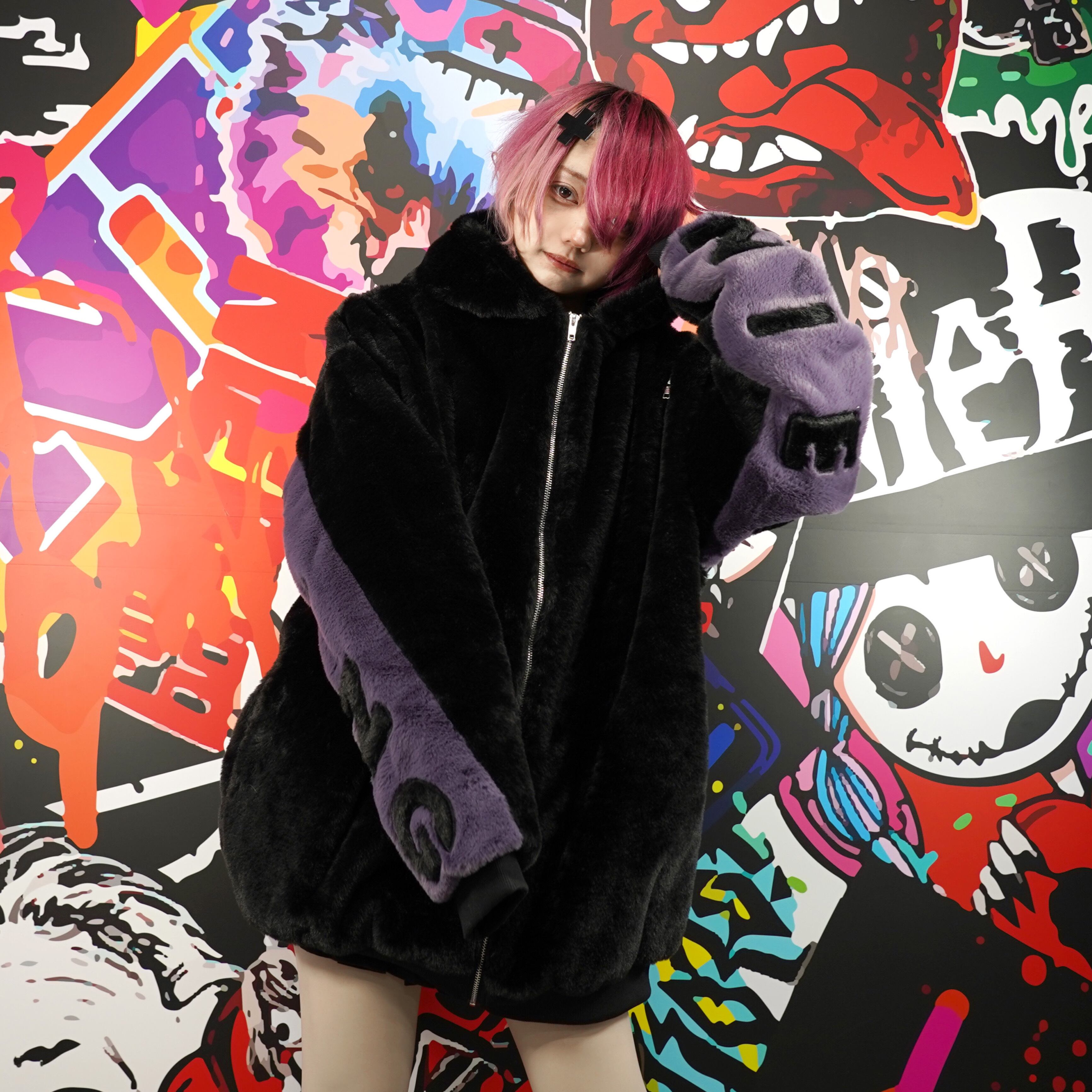 NieR clothing 内側超ふわもこSHOWYペイントジップパーカー NieR Clothing - NieR clothing 内側超ふわもこSHOWYペイントジップ