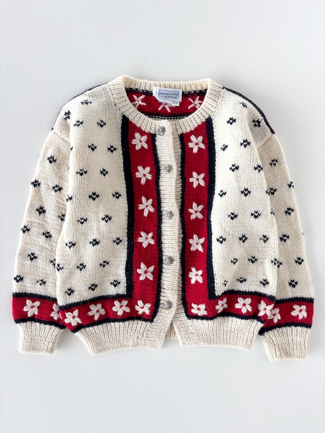 【6-7T相当・vintage】レトロ柄ニット