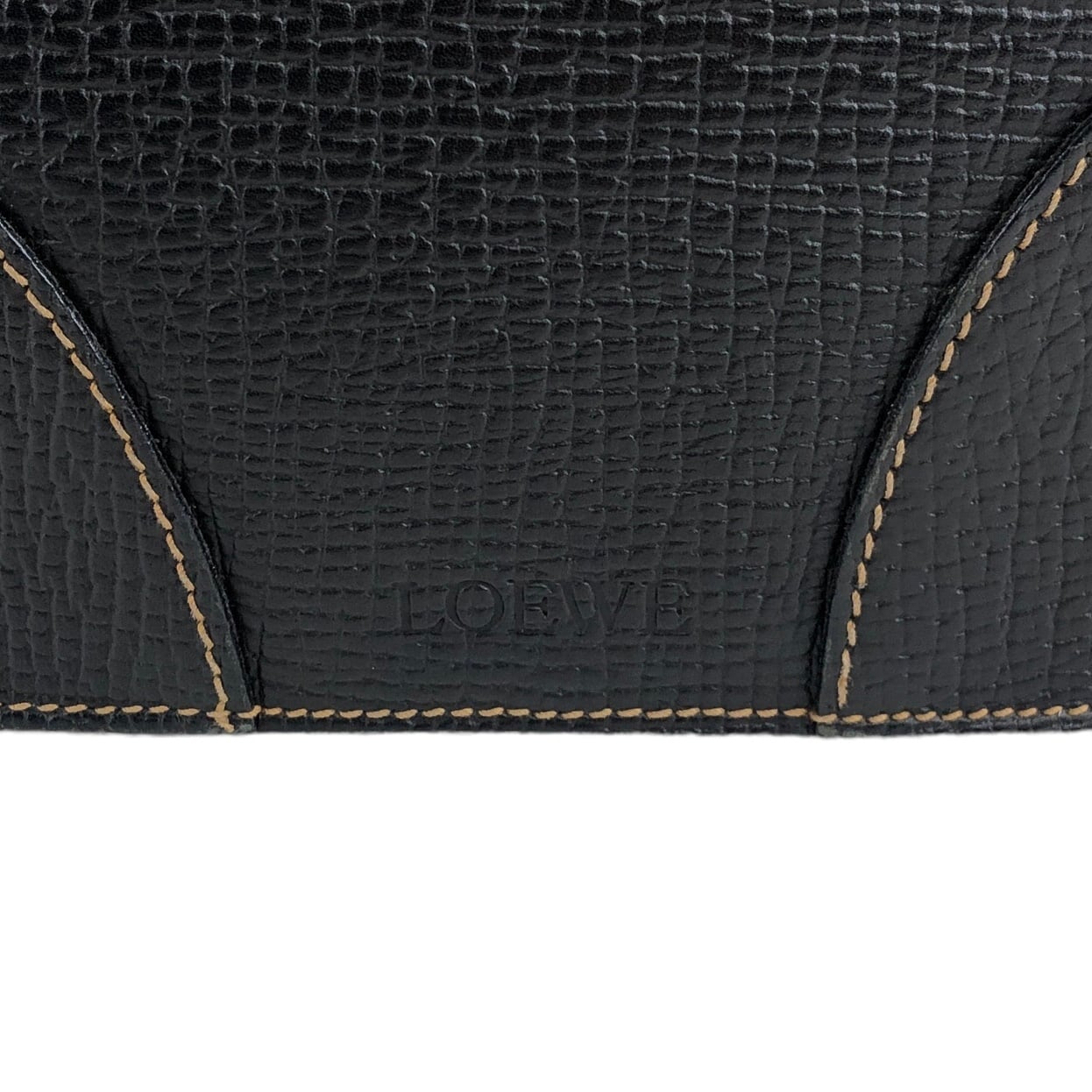 LOEWE ロエベ ロゴ型押し レザー ハンドバッグ ブラック vintage