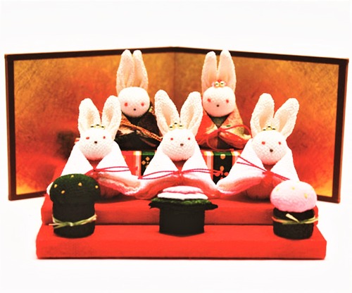 【桃の節句】うさぎ雛三段飾り