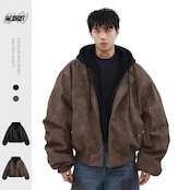 【暖かさUP】レザー中綿ジャケット T1323