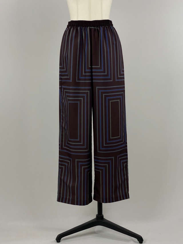 スクエアパネル柄パンツ｜ブラウン｜CHIGNON