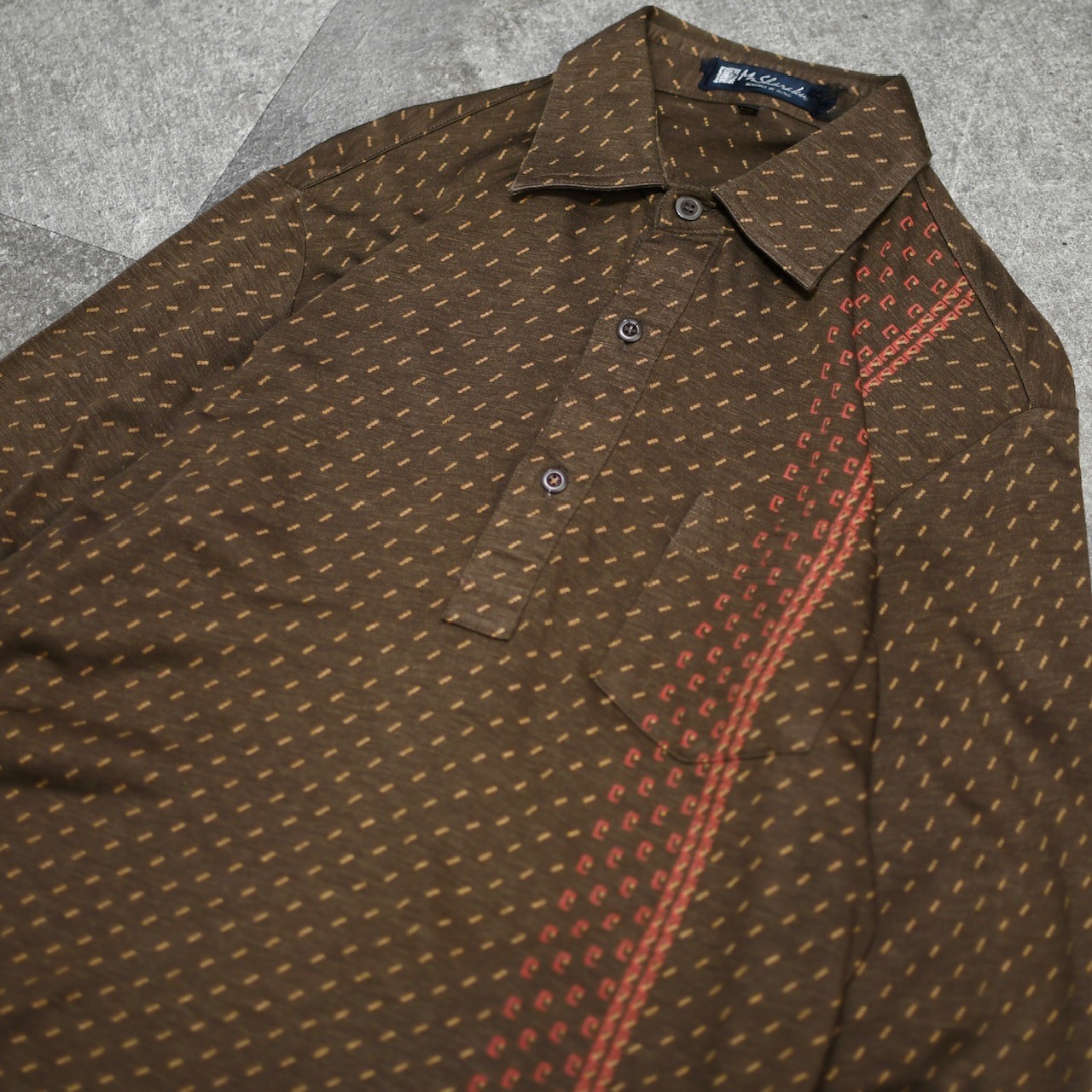 pattern polo shirt brown
