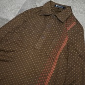 pattern polo shirt brown