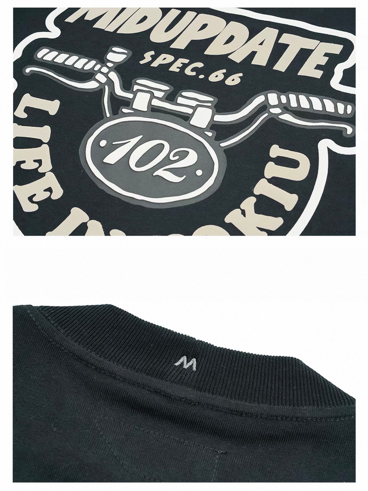 MIDUPDATE “102 MOTOR” バックプリント ロングスリーブTシャツ