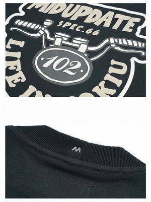 MIDUPDATE “102 MOTOR” バックプリント ロングスリーブTシャツ