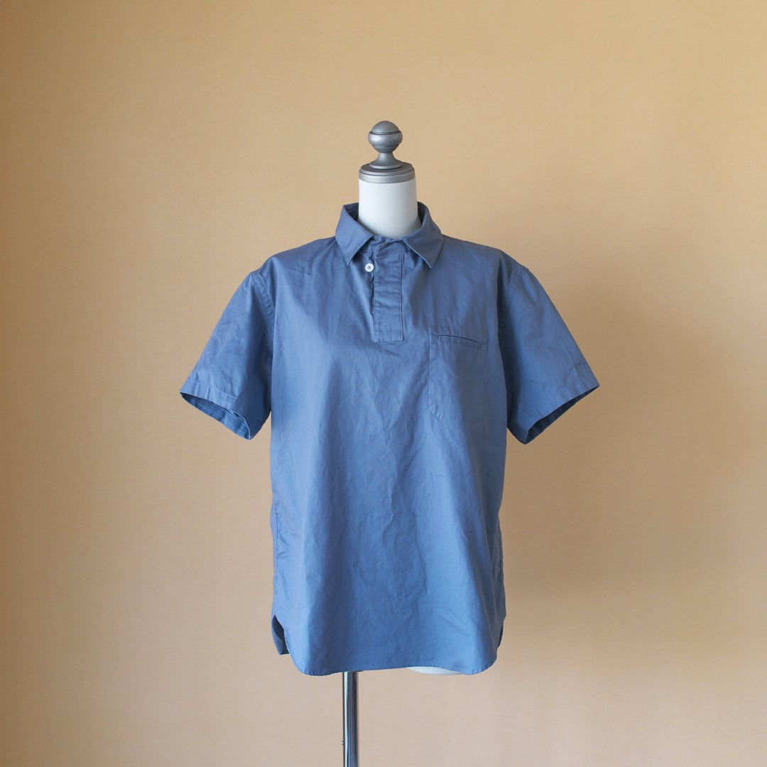 LOLO ロロ LS-364 オックス半袖プルオーバーシャツ・ブルーグレイ