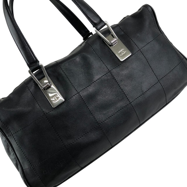 CHANEL シャネル チョコバー ハンドバッグ ブラック レザー ミニボストン vintage ヴィンテージ オールド 8fy7s8