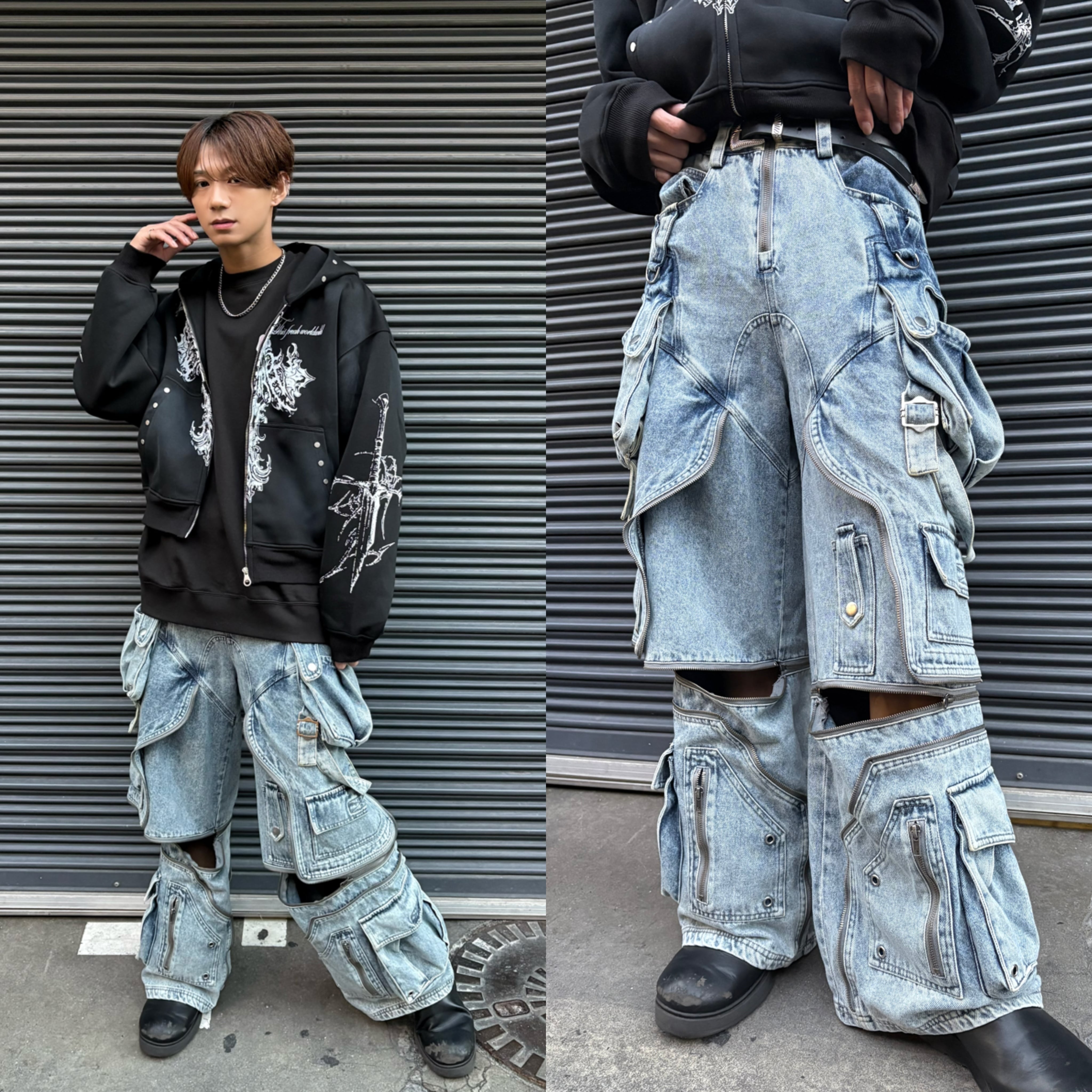 カーゴパンツ | 韓国系ユニセックスTHICC サブカル系PSYNYXX