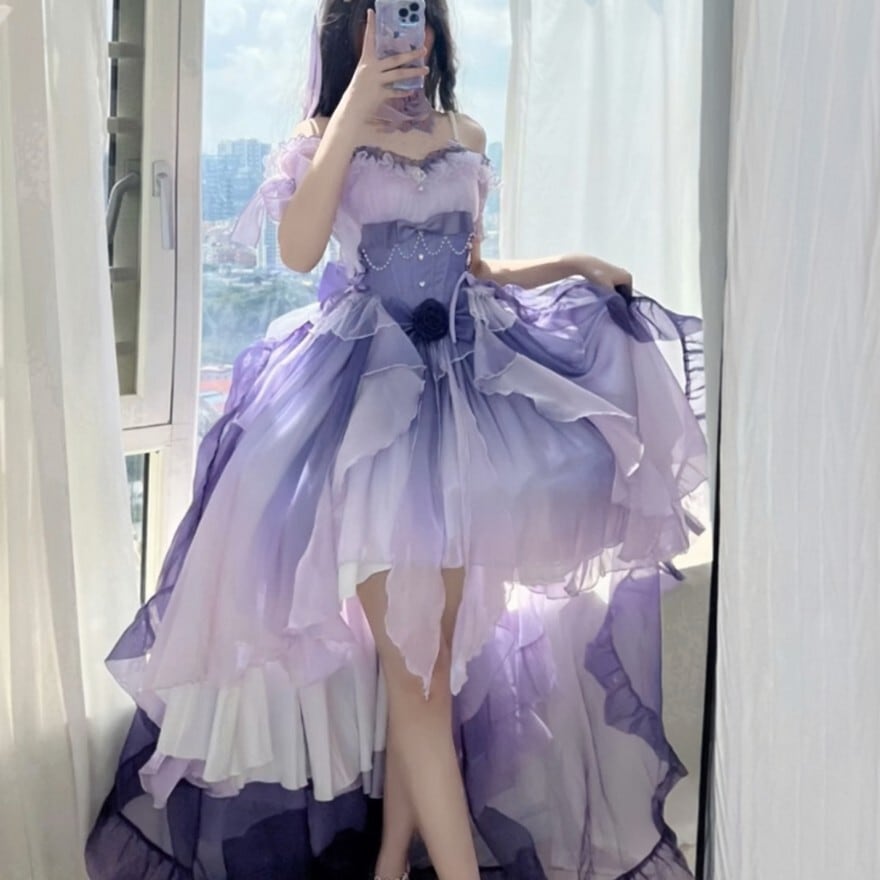 アイドル衣装 ロングドレス トレーン付き プリンセスドレス | ロリータ