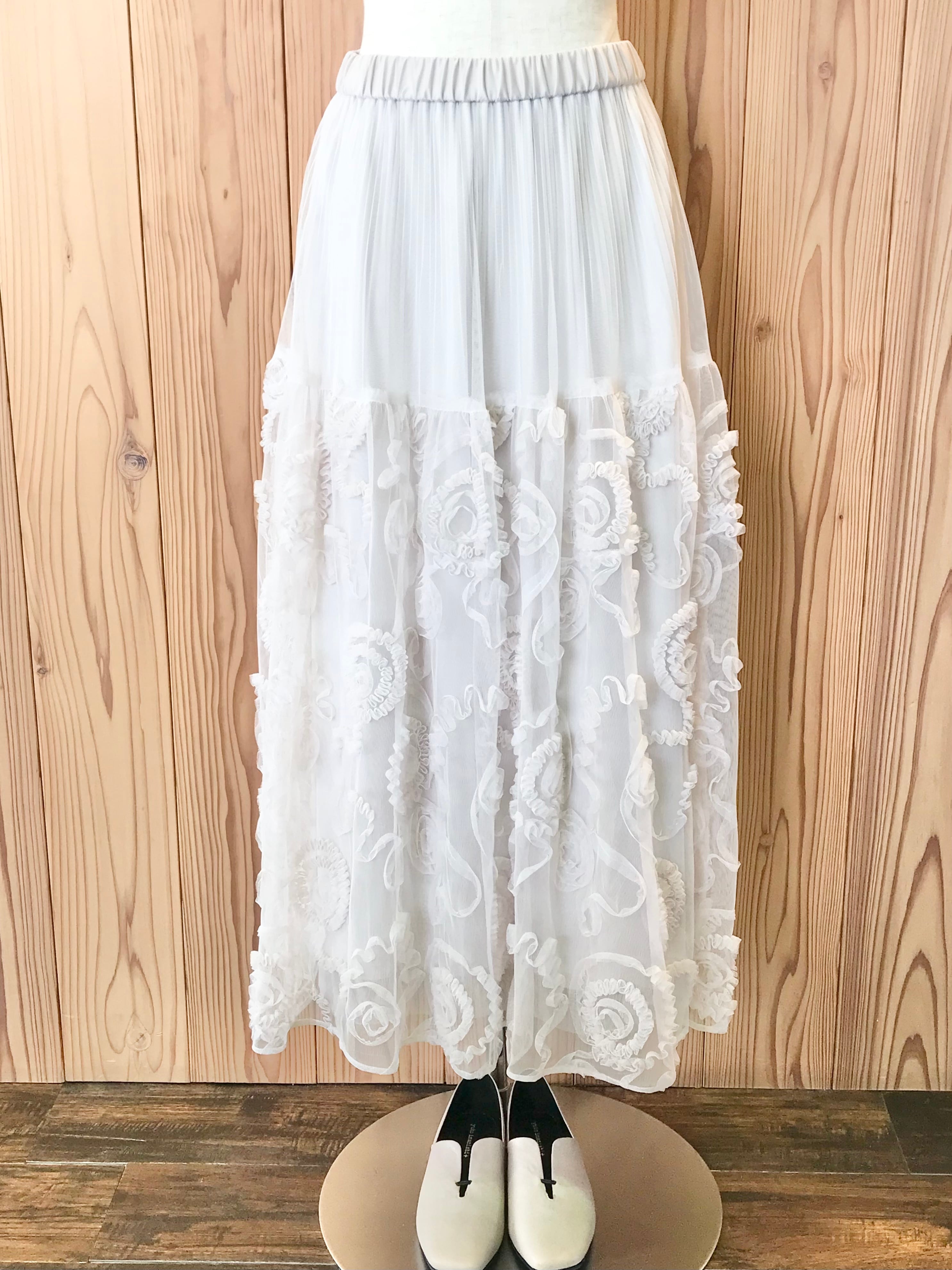 【GRACE CONTINENTAL】刺繍チュールスカート