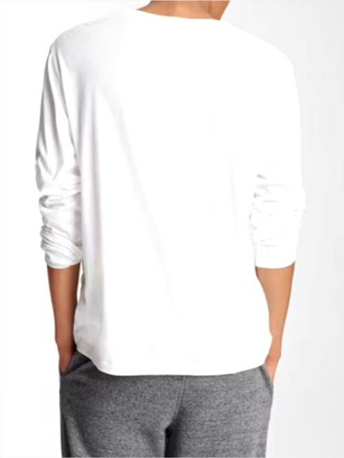 新品1.4万◆T by ALEXANDER WANG アレキサンダーワン メンズ 長袖 ロングスリーブ カットソー Tシャツ 白 S◆ リラックスフィットの定番♪
