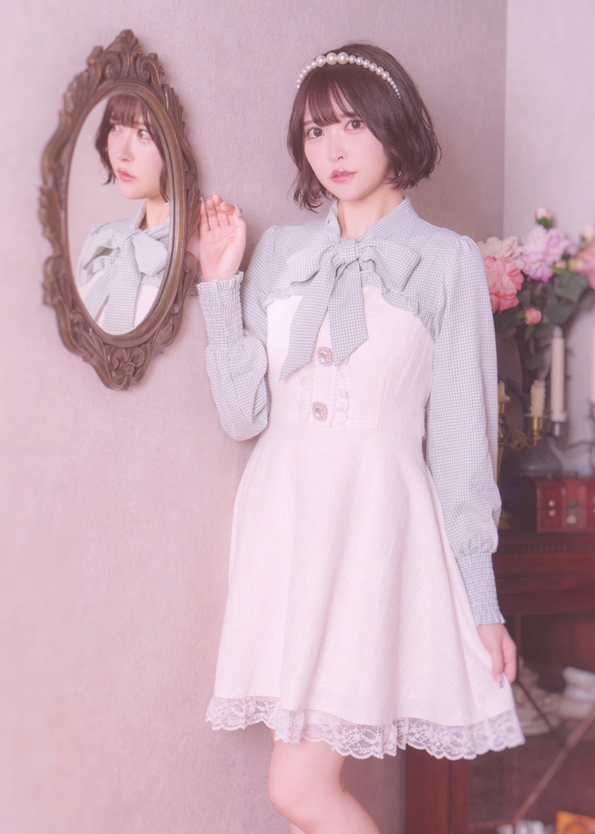 ManonMimie】Gingham×Tweed OP | Manon Tokyo