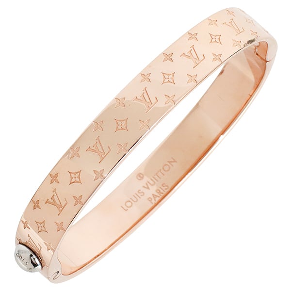 Used LOUIS VUITTON ルイヴィトン カフ・ナノグラム M00254 モノグラム ピンクゴールド Mサイズ バングル 中古美品