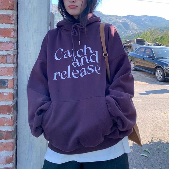 oversized logo hoodie J00044