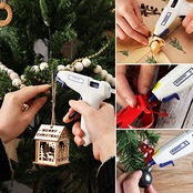 WORKPRO グルーガン ボンドガン 小型 100秒急速加熱 スティック20本付 軽量速乾 液漏れ・やけど防止 改良されたスタンド 強力粘着 補修 接着剤 DIY趣味 手芸 木工作業用