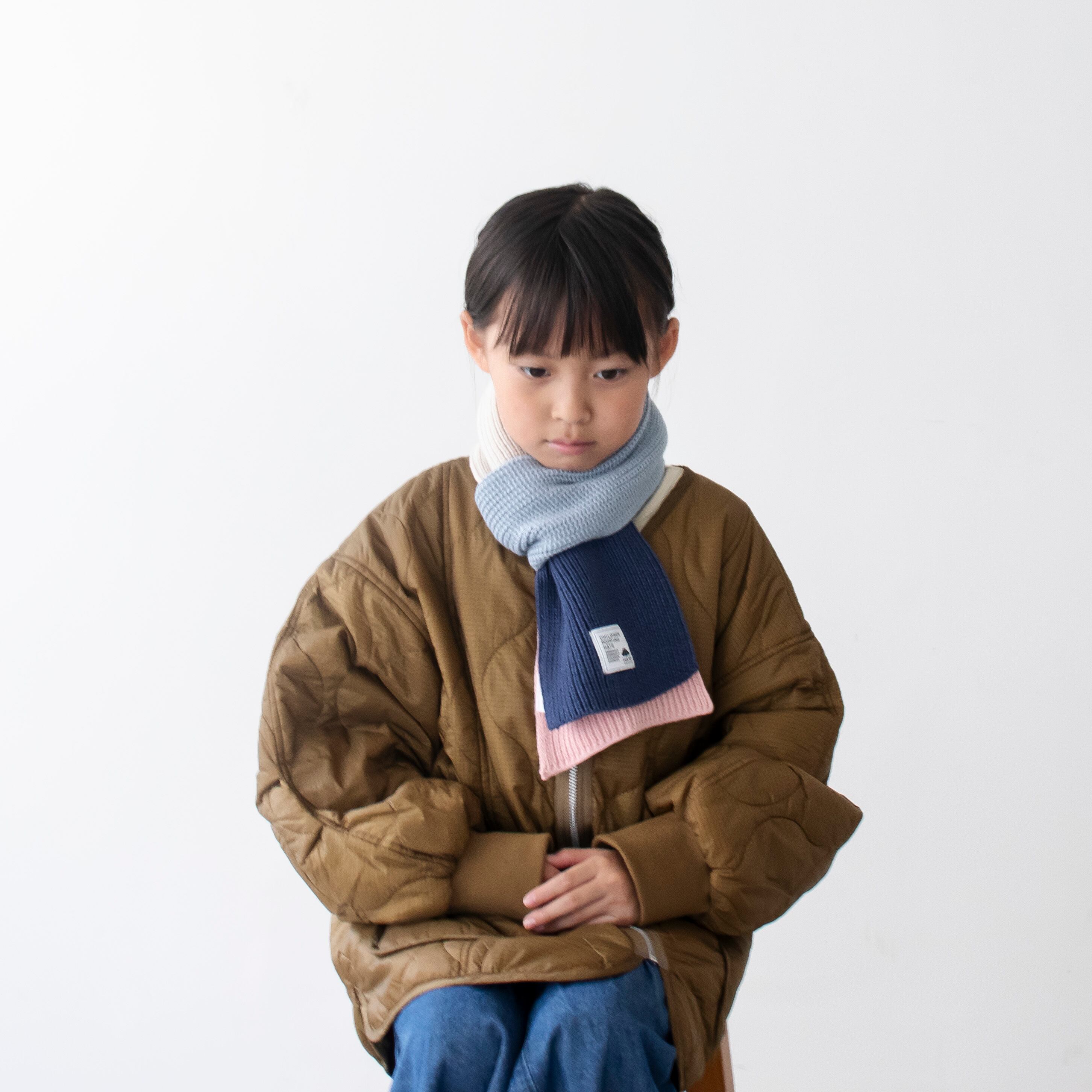 ニットマフラー【マルチネイビー】ブランド 子供 帽子 男の子 女の子