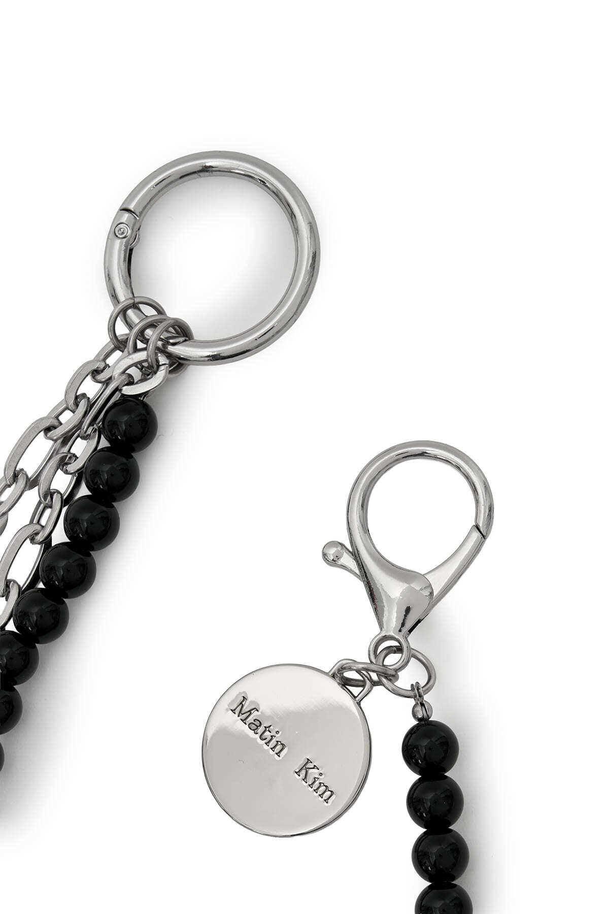 Matin Kim] MATIN HEART CHARM KEYRING IN BLACK 正規品 韓国ブランド