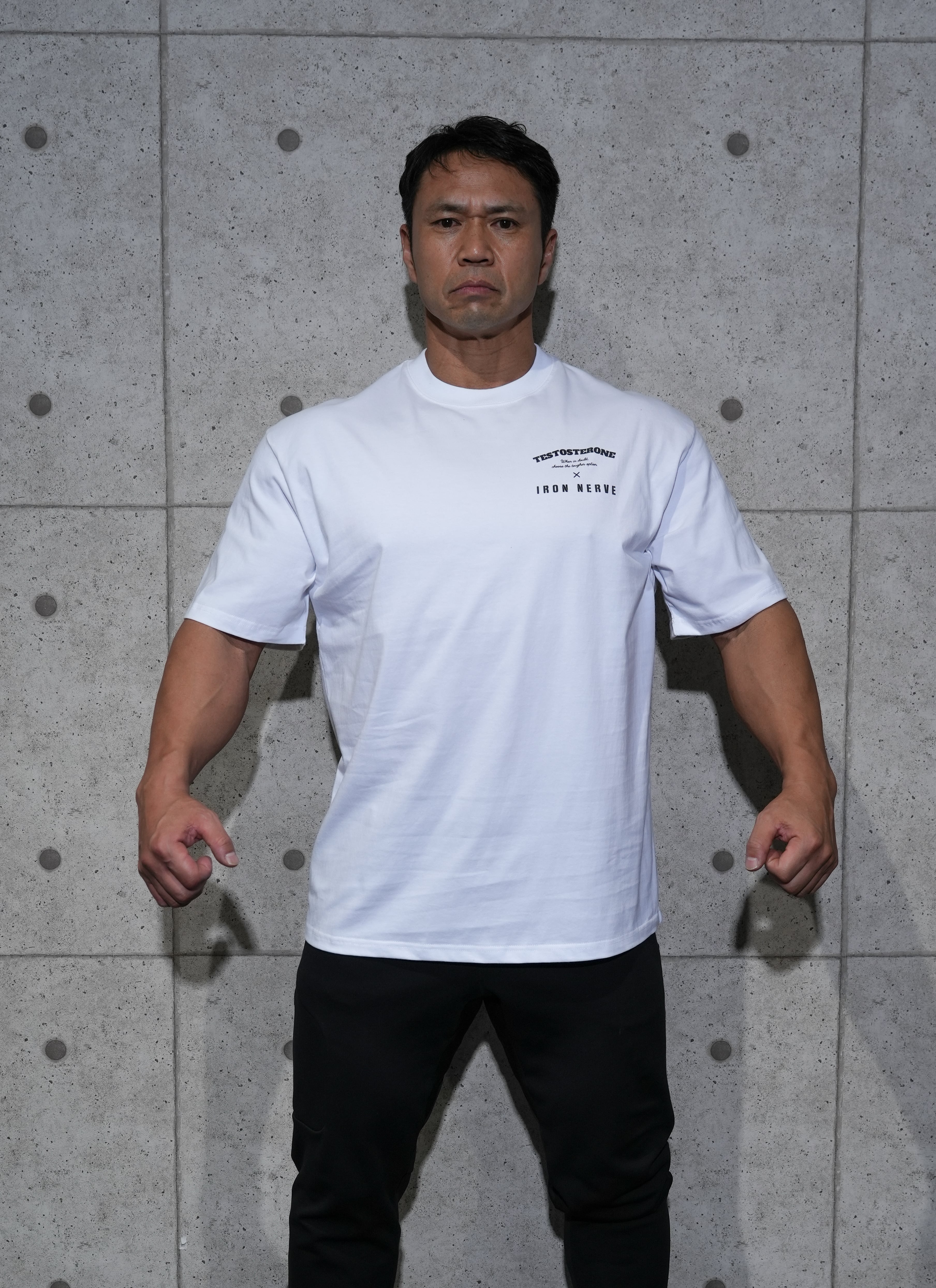 数量限定】IRON NERVE × TESTOSTERONE TEE(White) | TESTOSTERONE