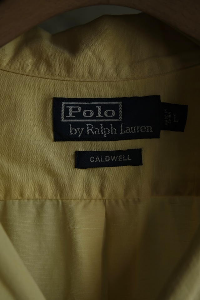 OK/90's "Polo by Ralph Lauren" CALDWELL silk linen open collar shirt/yellow