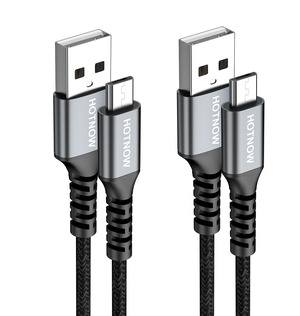 【努力特価】Micro USBケーブル 1m 2本、100cm Android充電器ケーブルデータ同期およびGalaxy S6 S7、HTC、LG、Sony、PS4、MP3、タブレットなどのマイクロデバイス用の高速充電ナイロン編組コード