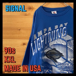 【SIGNAL】90s タンパベイライトニング Tシャツ NHL オーバーサイズ ビッグプリント アイスホッケー