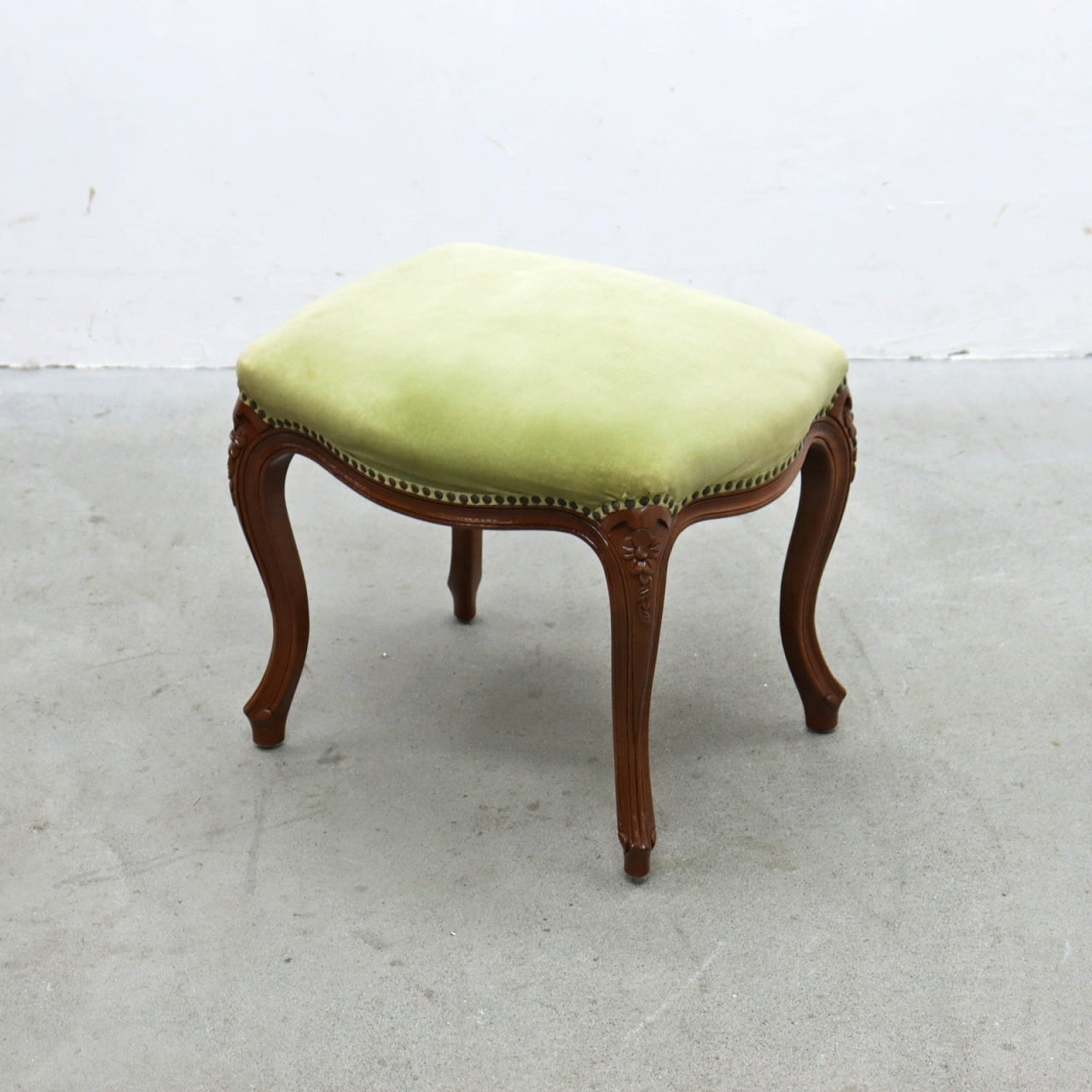 クラシカル ロココ 猫脚 スツール オットマン チェア 椅子 ヴィンテージ アンティーク PKT12065