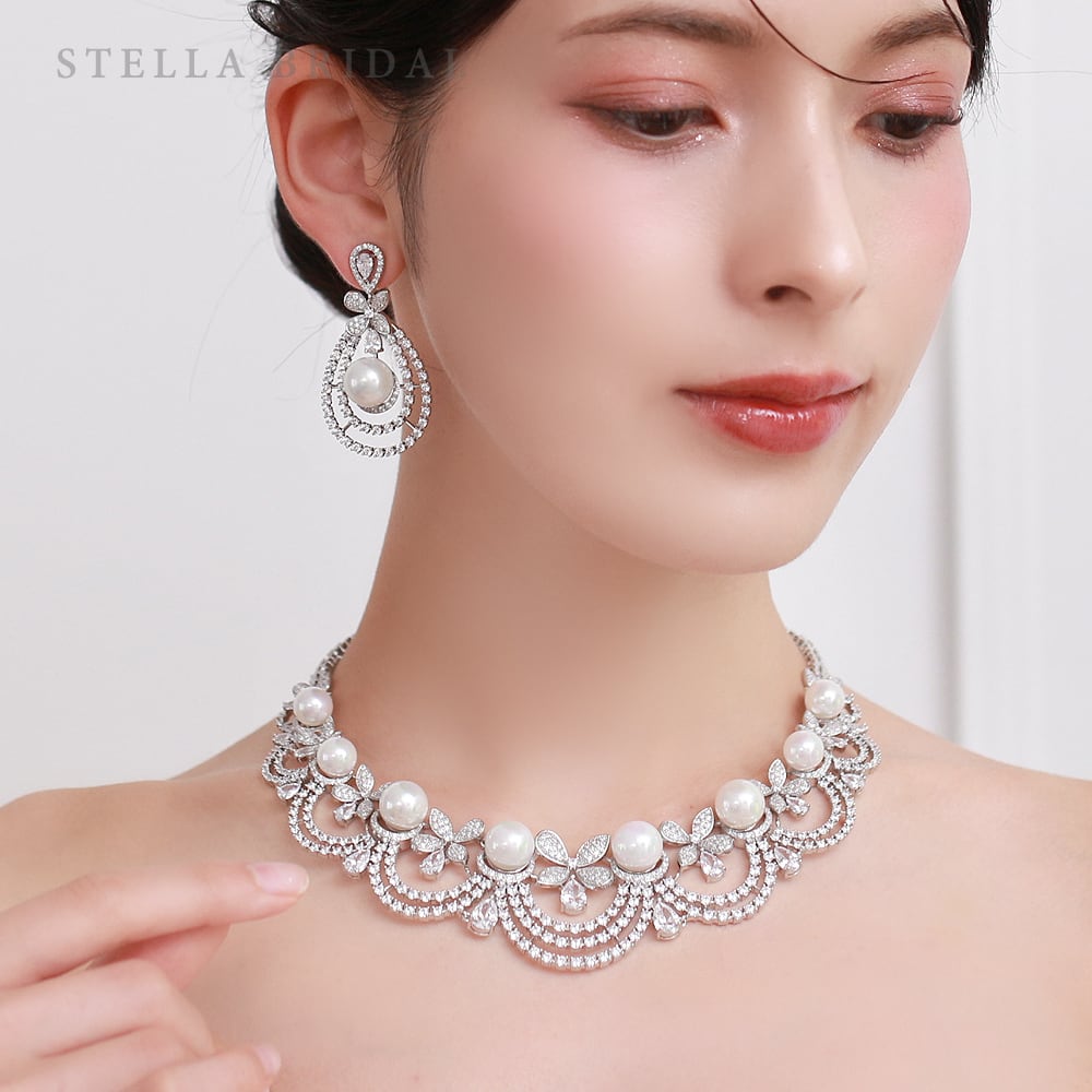 ブライダルアクセサリーセット 受注生産品】キュービックジルコニア ウェディングジュエリーセット