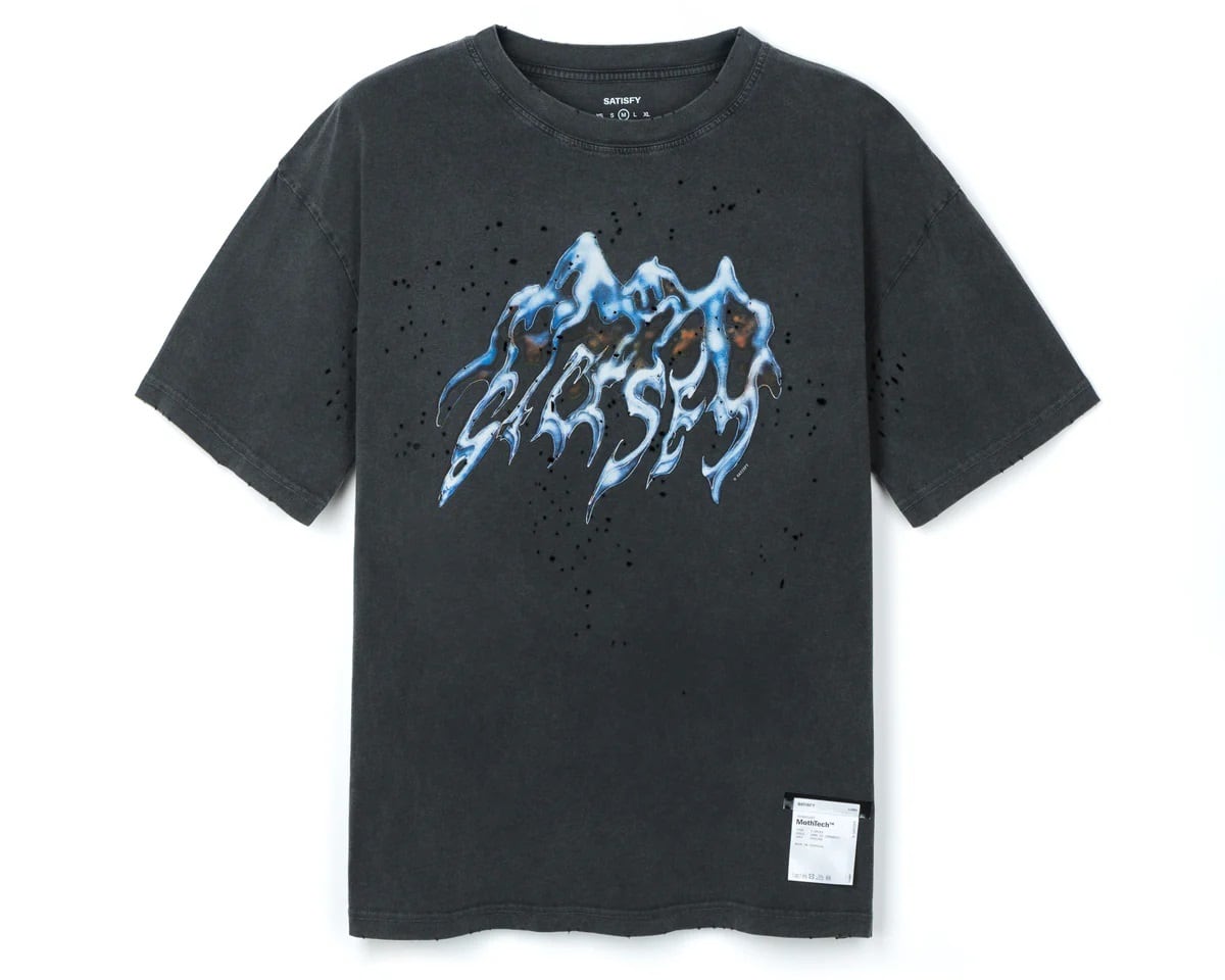 SATISFY (ｻﾃｨｽﾌｧｲ) - MothTech T-Shirt (ﾓｽﾃｯｸTｼｬﾂ) Aged Black