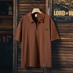 Short Sleeve Zip-Up Polo Shirt ◇2color H0216