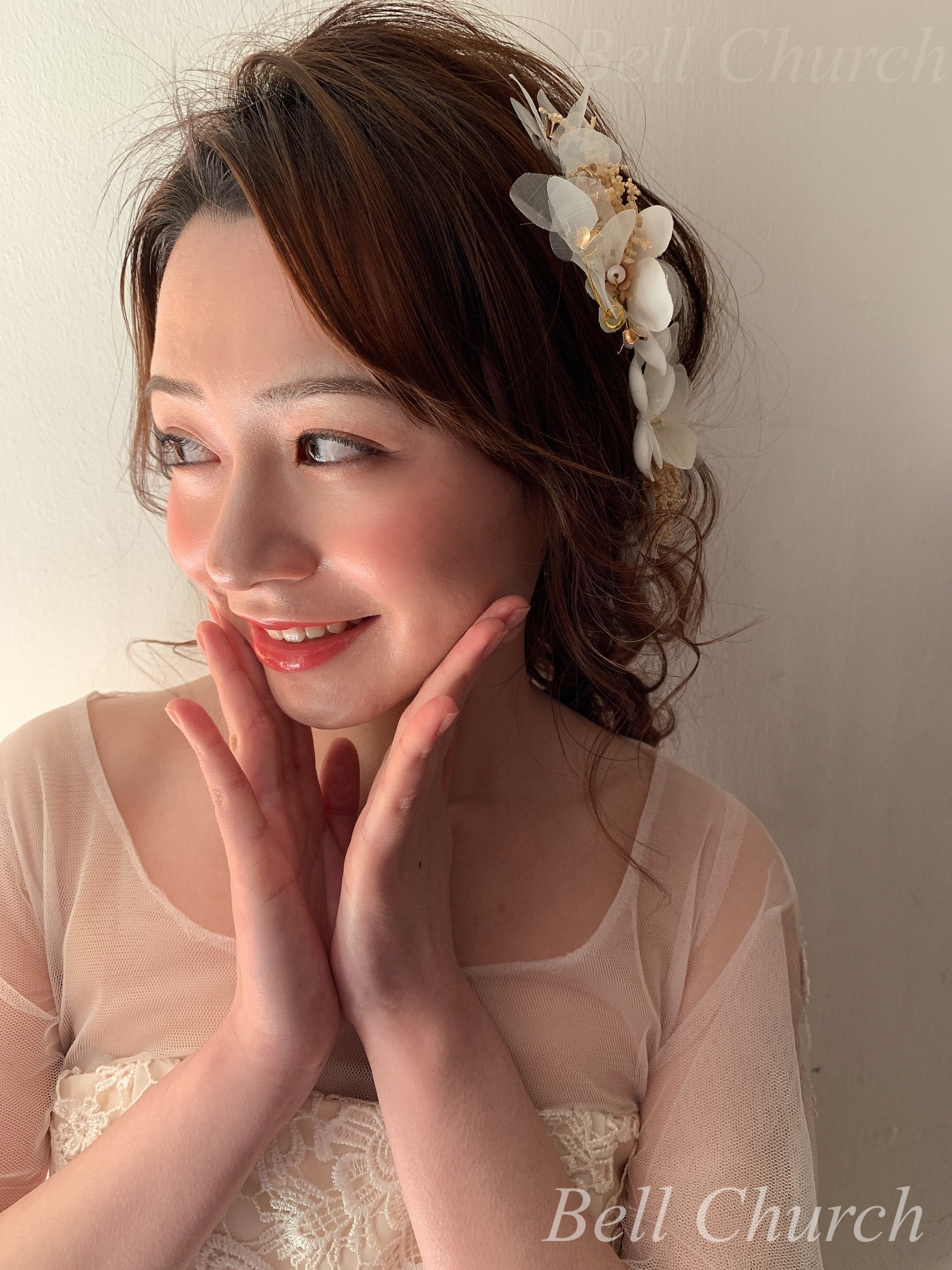 ヘアアクセサリー シルクフラワー ドライフラワー (3つセット) (BC-H34