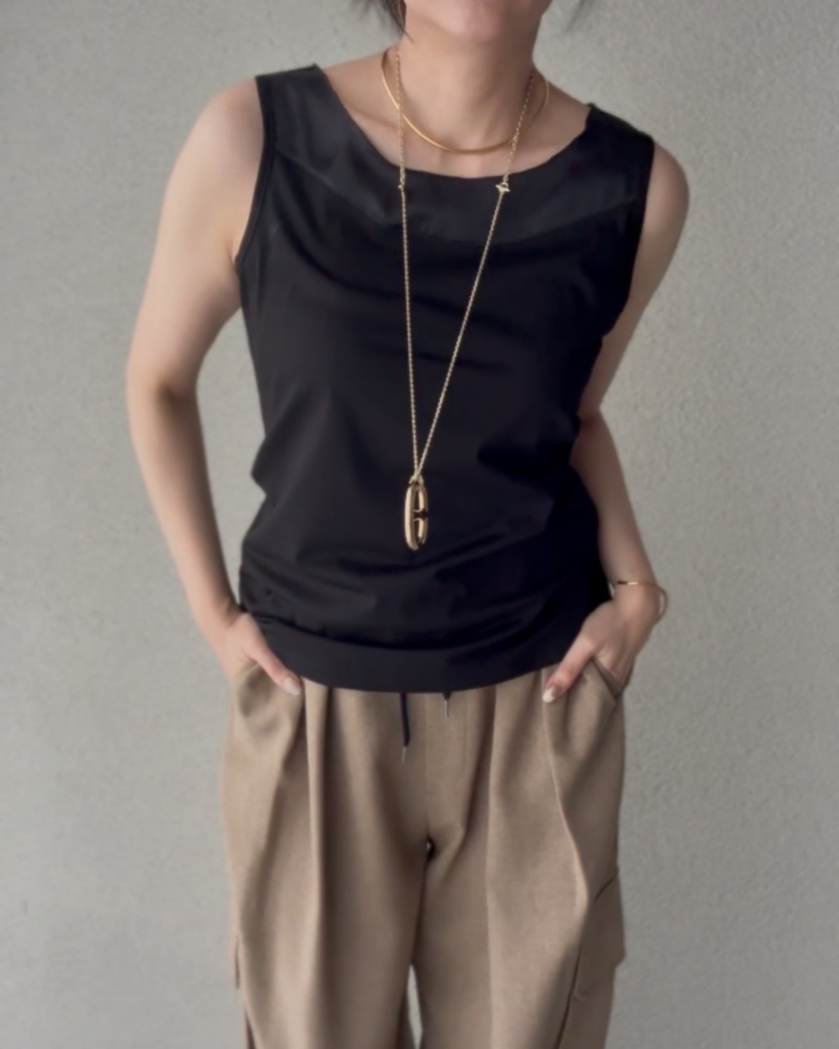 残り1点！〈SELECT〉サテンコンビタンクトップ P261-22032 | SYSORUS