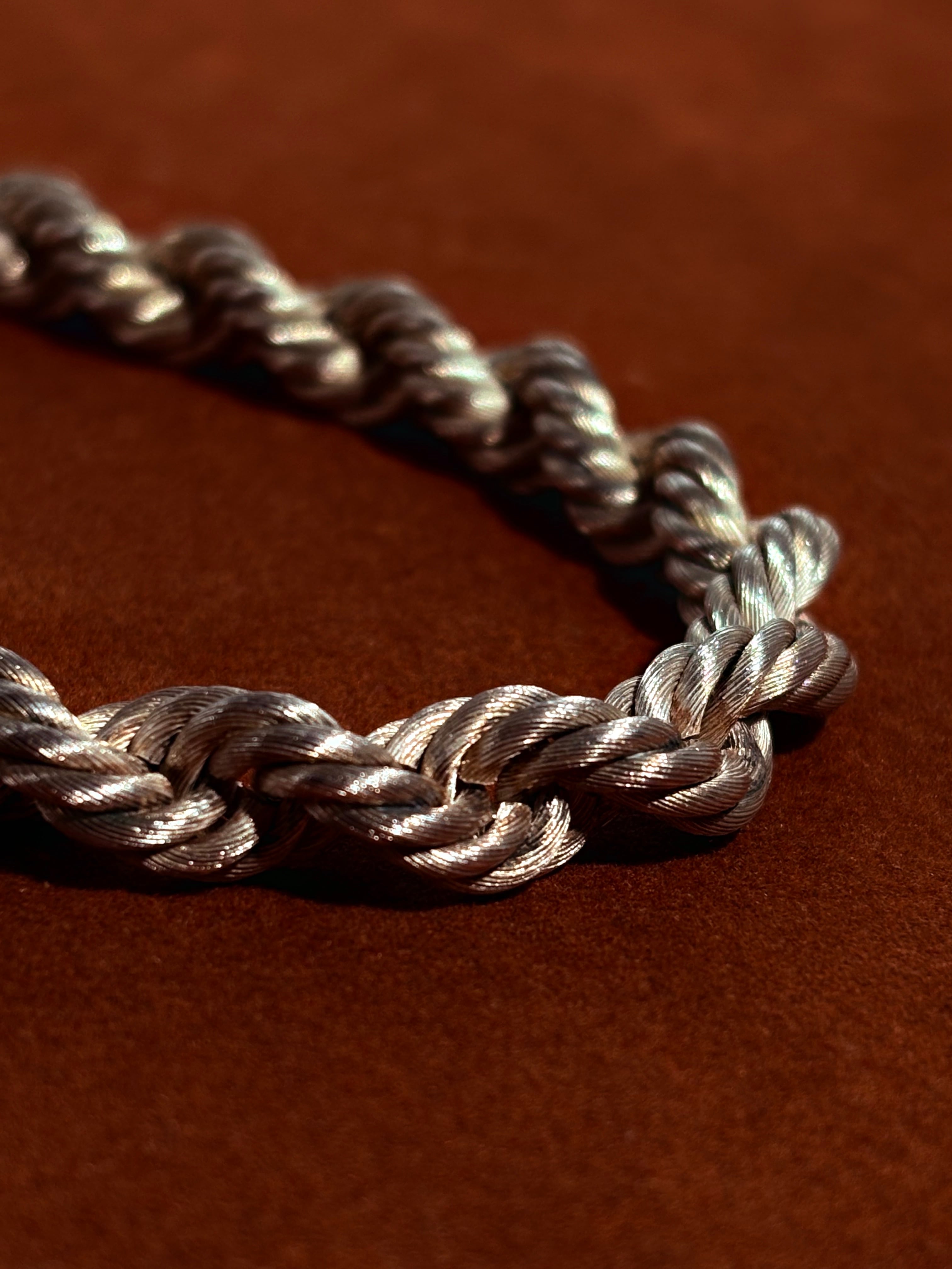 Textured Twist Rope Chain Necklace -Mexico-