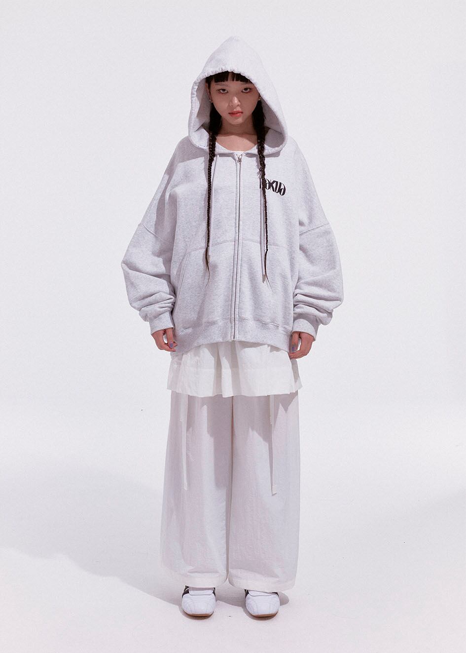 ☆【PAKUA】BUTTERFLY HOODIE ZIP-UP_GREY | もごつ