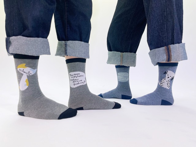 【JIN KITAMURA】北村人 SOCKS ソックス 首を傾げるダルメシアン