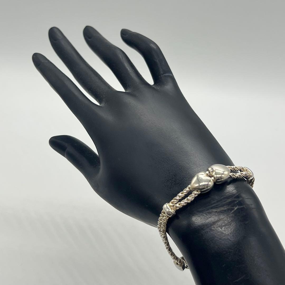 ティファニー TIFFANY&CO ダブルロープ ダブルハート ブレスレット