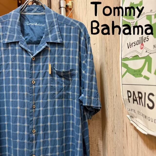 TommyBahamaトミーバハマシルク製オープンカラーシャツXL古着(2131