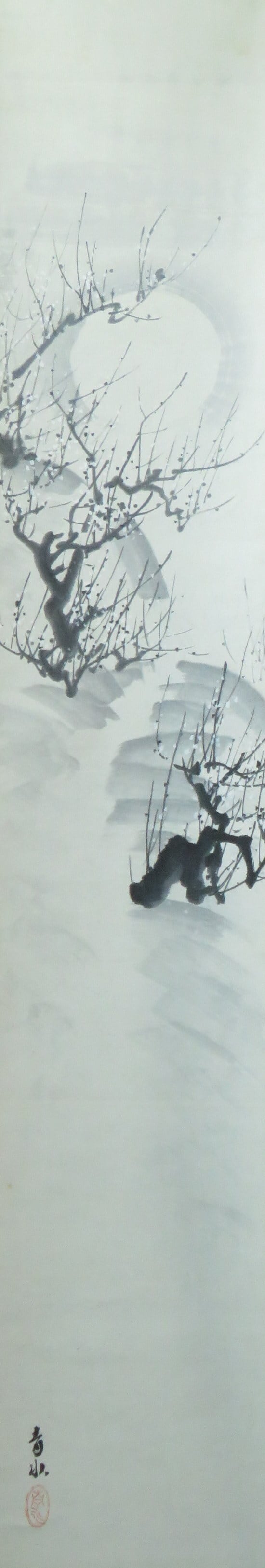 掛軸 森上青水 夜之梅 柱掛 物故作家掛軸 JY1602 | Kogando Tokonoma 掛軸 森上青水 夜之梅 柱掛 物故作家掛軸 JY1602 | Kogando Tokonoma