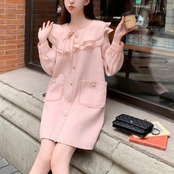 Powder Pink Doll Collar Dress 5005