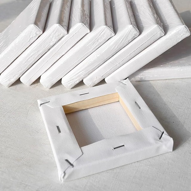 【特価セール】キャンバス キャンバスボード 10cm×10cm 8個セット イーゼル付き 正方形 ミニキャンバス 画材 絵画 水彩画 油絵 絵画ボード