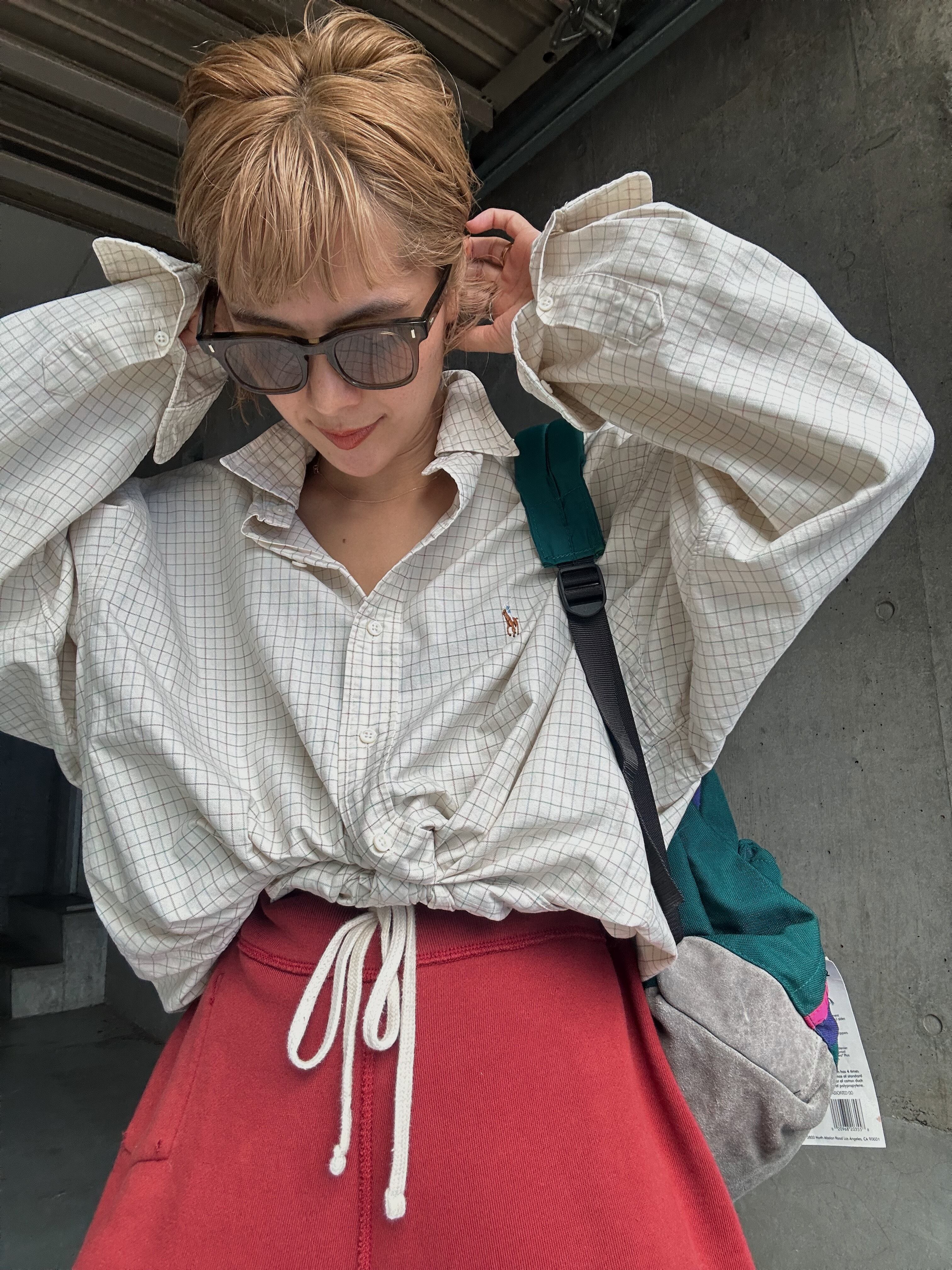 (SH1215)Ralph Lauren checked cotton BD shirt