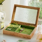 木のジュエリーボックス ジュエリーボックス アクセサリーボックス 木製 無垢材 ガラスカバー ネックレス ジュエリー収納 ボックス ホーム リング イヤリング ディスプレイボックス 北欧