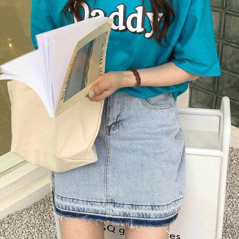 スカート サマースタイルルーズハイウェストウェストカラーAラインショート 夏物 ステッチ ビッグFスモールZ韓国71281122710